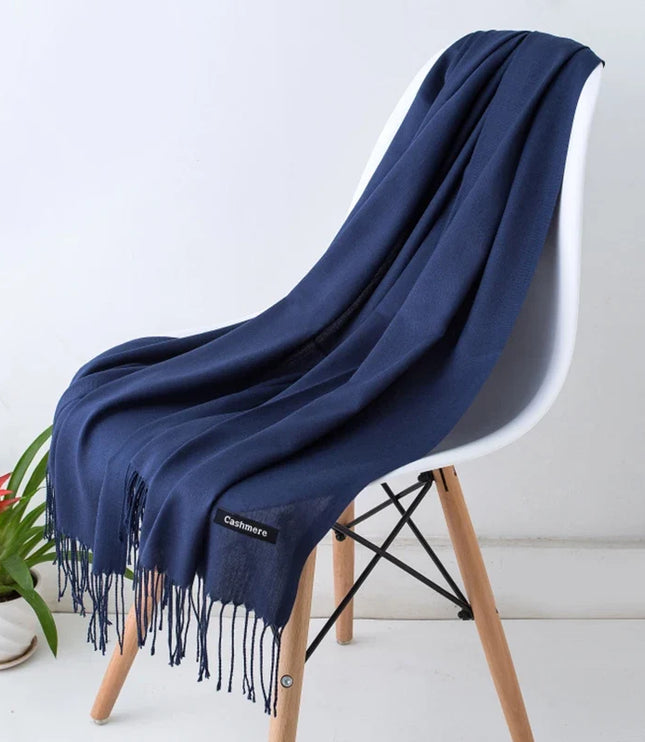 Women's and Men's Wide Shawl Scarf with Tassel Fringe