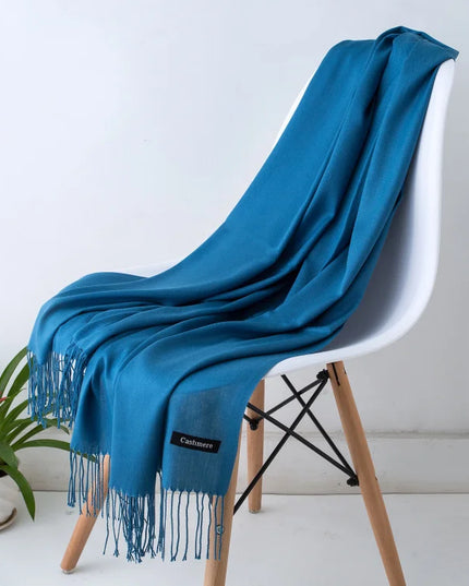 Women's and Men's Wide Shawl Scarf with Tassel Fringe