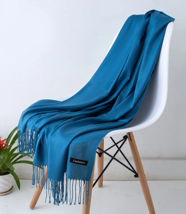 Women's and Men's Wide Shawl Scarf with Tassel Fringe