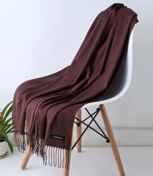 Women's and Men's Wide Shawl Scarf with Tassel Fringe