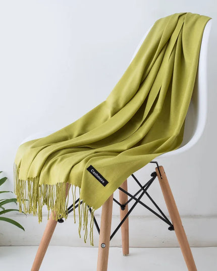 Women's and Men's Wide Shawl Scarf with Tassel Fringe