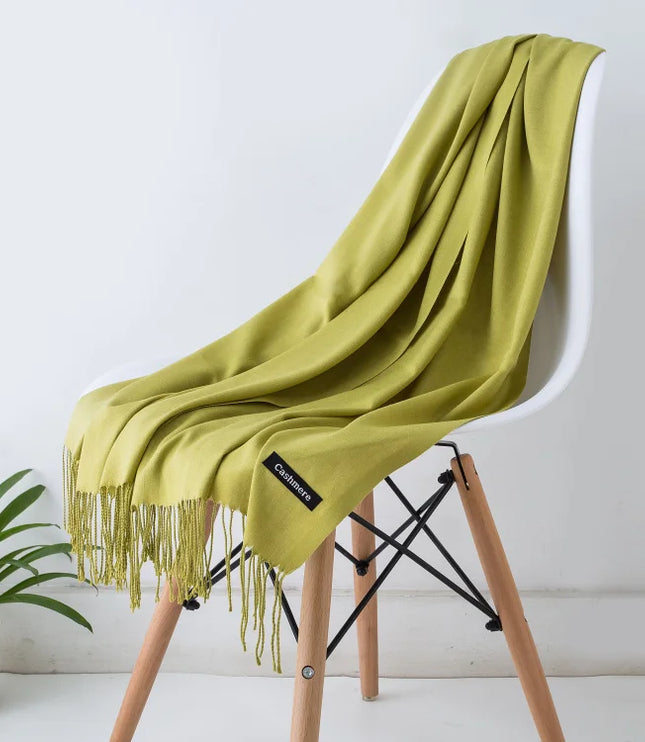 Women's and Men's Wide Shawl Scarf with Tassel Fringe