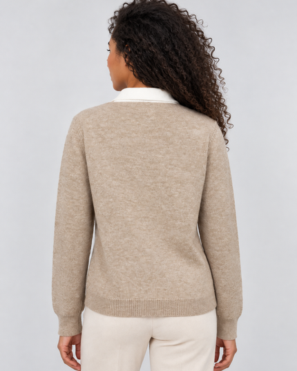 Women's Argyle Knitwear Jumper with Polo Collar