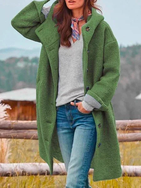 Women's Button-Up Longline Teddy Coat