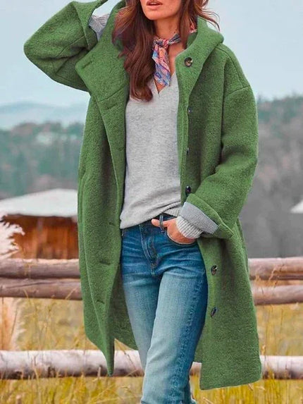 Women's Button-Up Longline Teddy Coat