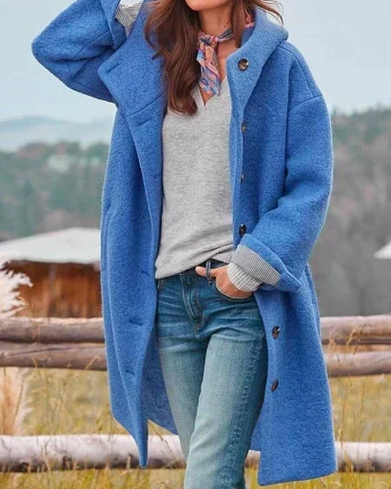 Women's Button-Up Longline Teddy Coat