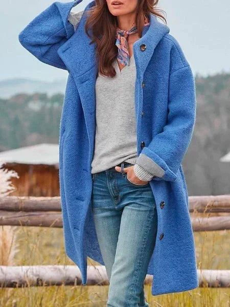 Women's Button-Up Longline Teddy Coat