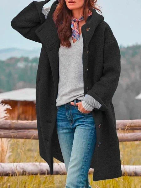 Women's Button-Up Longline Teddy Coat