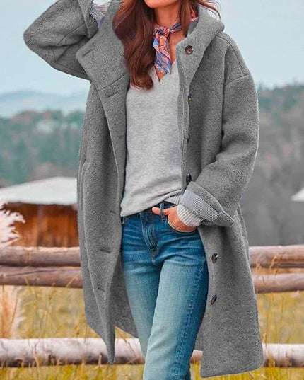 Women's Button-Up Longline Teddy Coat