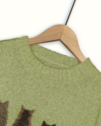 Talia | Cosy Cat-Print Jumper