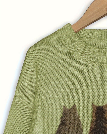 Talia | Cosy Cat-Print Jumper