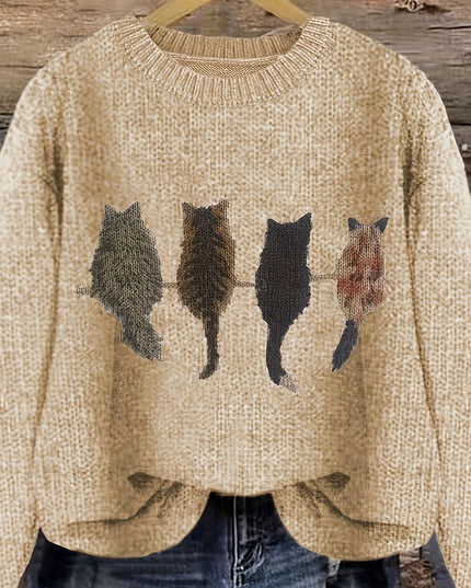 Talia | Cosy Cat-Print Jumper