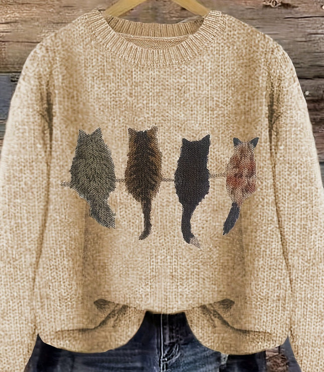 Talia | Cosy Cat-Print Jumper