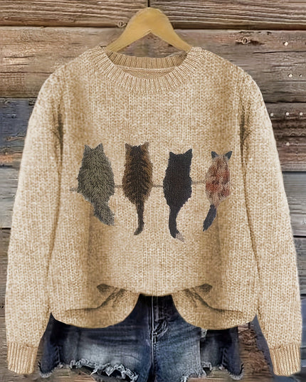 Talia | Cosy Cat-Print Jumper