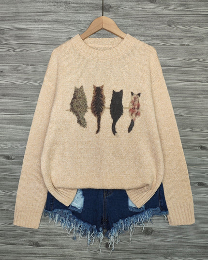 Talia | Cosy Cat-Print Jumper