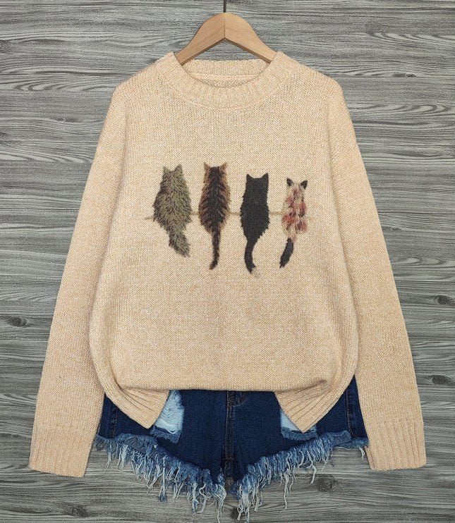 Talia | Cosy Cat-Print Jumper