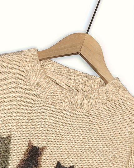 Talia | Cosy Cat-Print Jumper