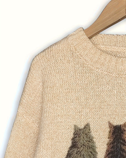 Talia | Cosy Cat-Print Jumper