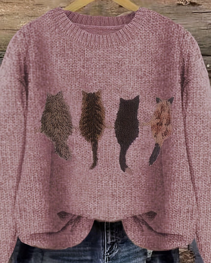 Talia | Cosy Cat-Print Jumper
