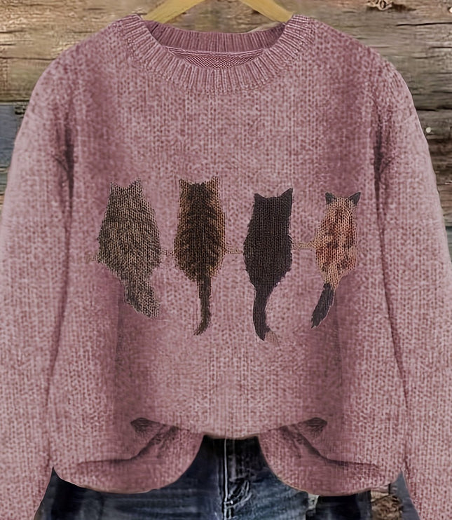 Talia | Cosy Cat-Print Jumper