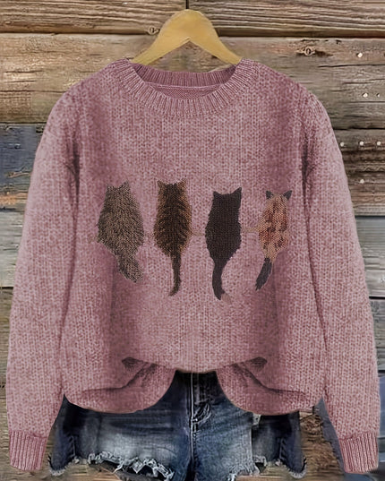 Talia | Cosy Cat-Print Jumper