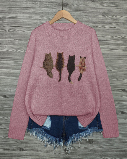 Talia | Cosy Cat-Print Jumper