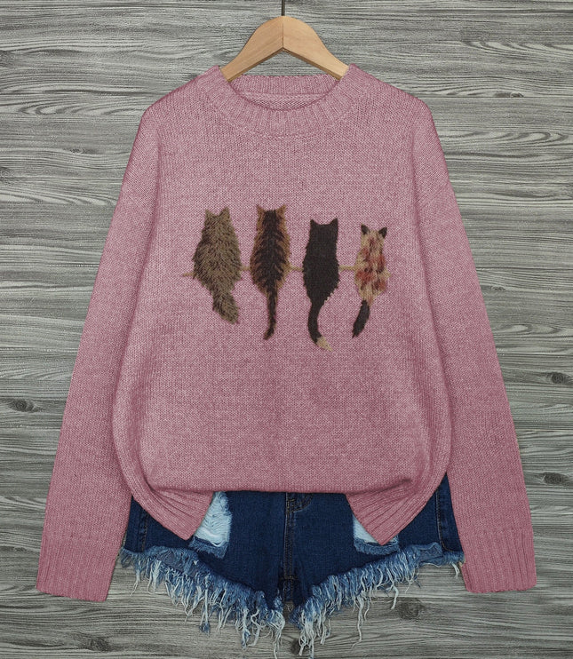 Talia | Cosy Cat-Print Jumper