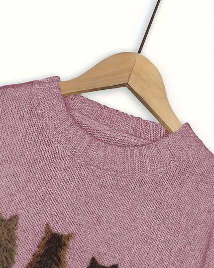 Talia | Cosy Cat-Print Jumper