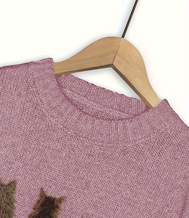 Talia | Cosy Cat-Print Jumper