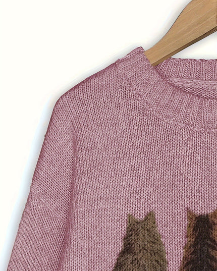 Talia | Cosy Cat-Print Jumper