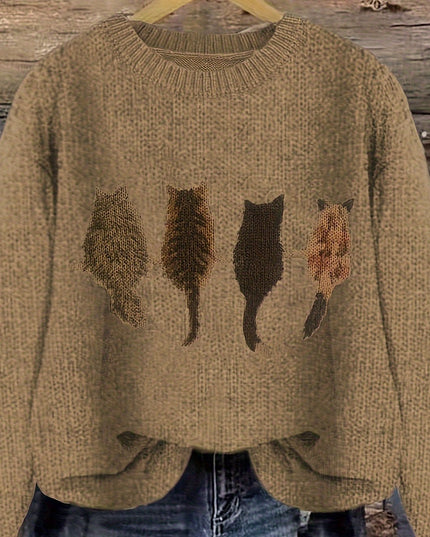Talia | Cosy Cat-Print Jumper