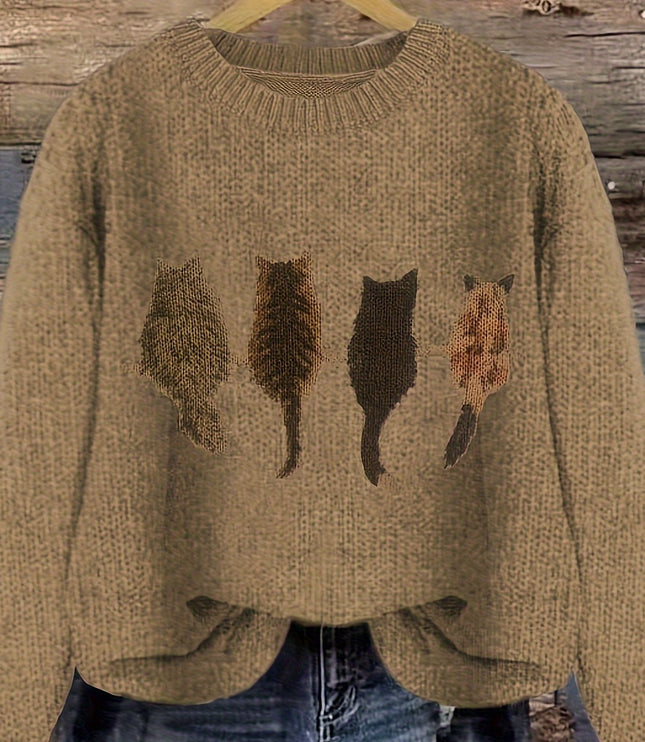 Talia | Cosy Cat-Print Jumper
