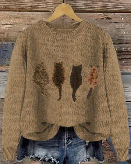 Talia | Cosy Cat-Print Jumper