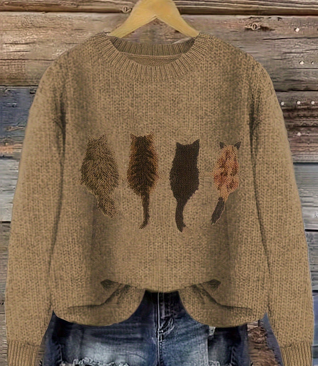 Talia | Cosy Cat-Print Jumper