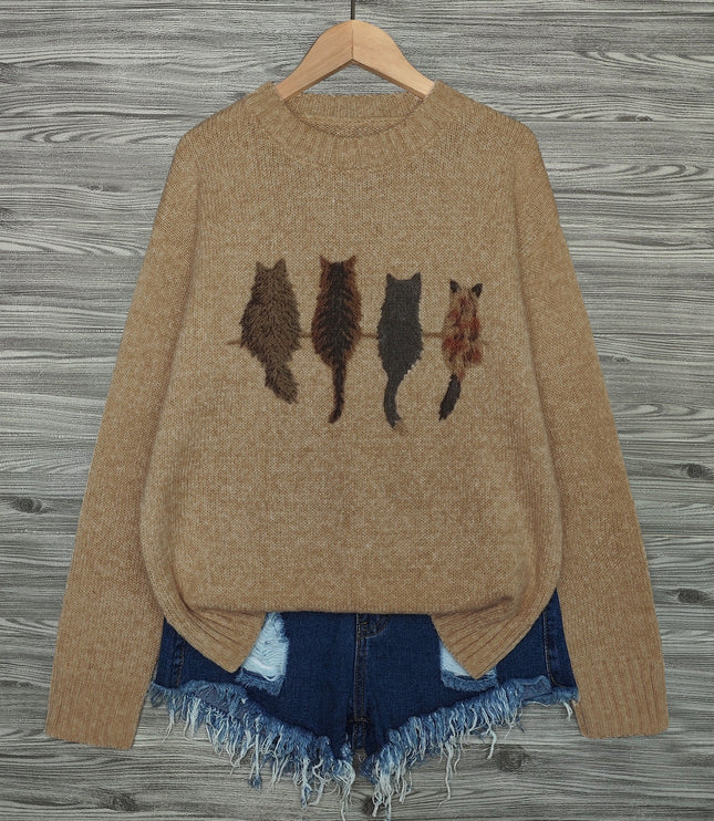 Talia | Cosy Cat-Print Jumper