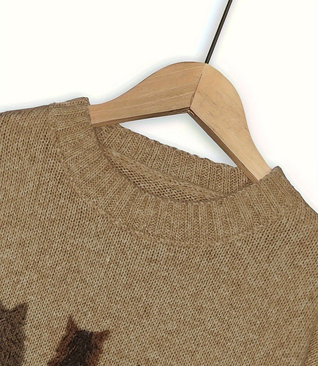 Talia | Cosy Cat-Print Jumper