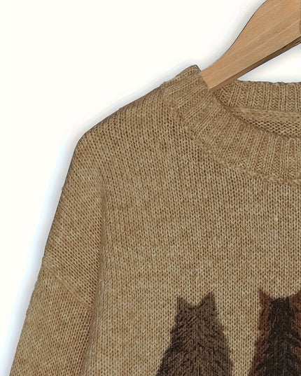 Talia | Cosy Cat-Print Jumper