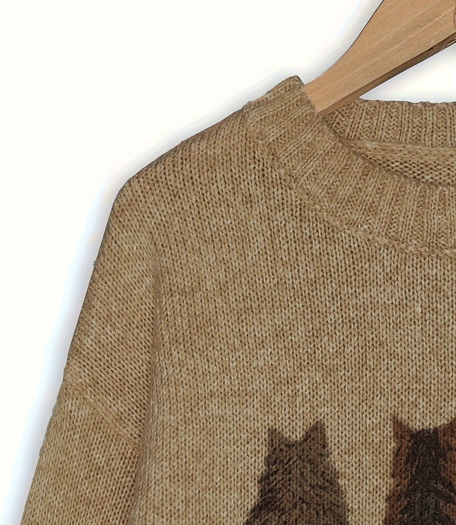 Talia | Cosy Cat-Print Jumper