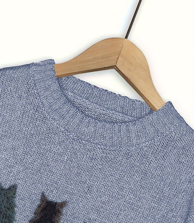 Talia | Cosy Cat-Print Jumper
