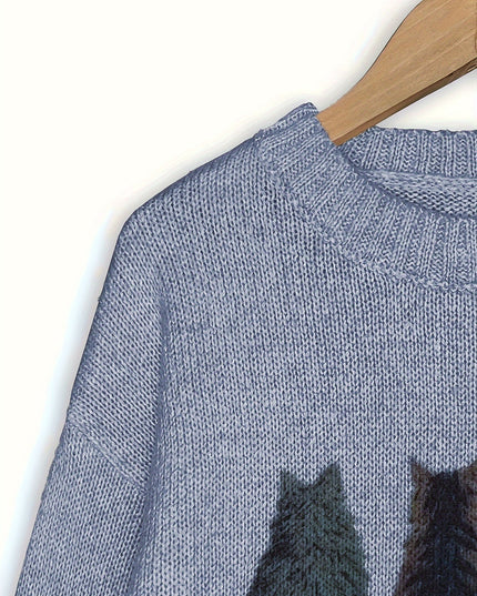 Talia | Cosy Cat-Print Jumper