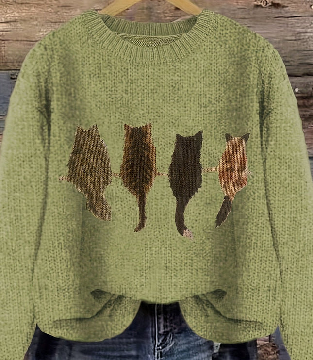 Talia | Cosy Cat-Print Jumper