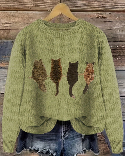 Talia | Cosy Cat-Print Jumper