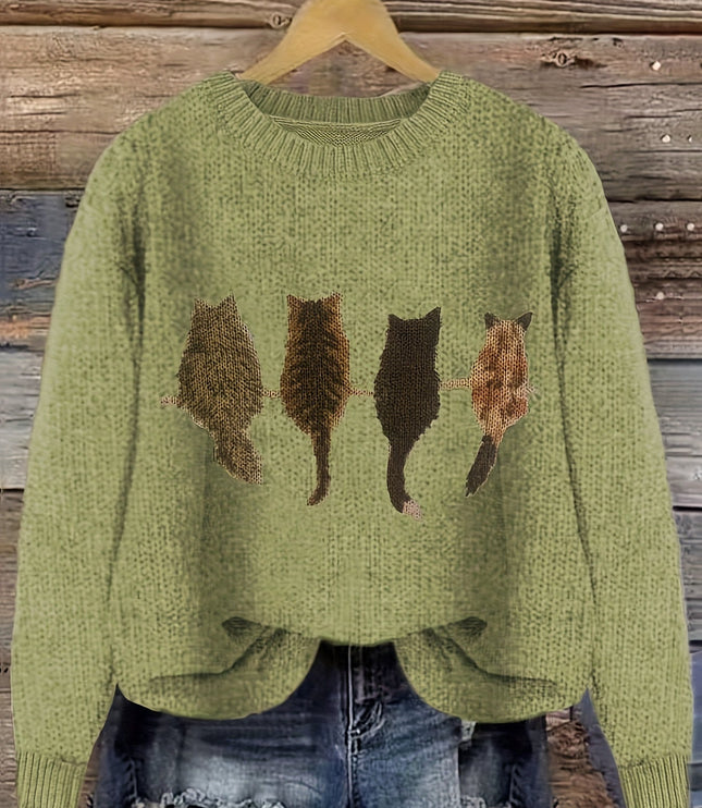 Talia | Cosy Cat-Print Jumper