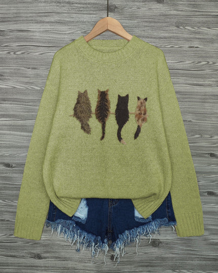Talia | Cosy Cat-Print Jumper