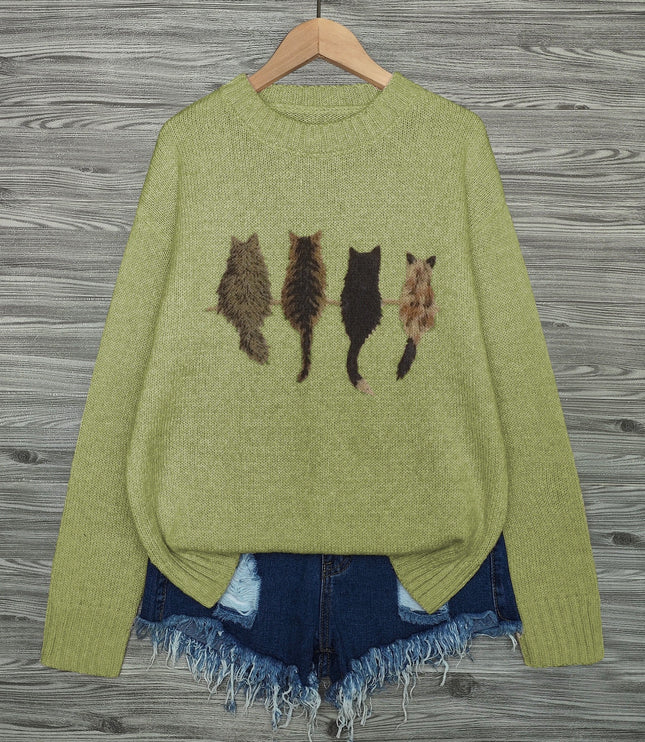 Talia | Cosy Cat-Print Jumper