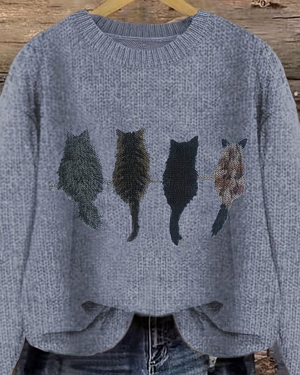 Talia | Cosy Cat-Print Jumper