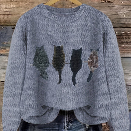 Talia | Cosy Cat-Print Jumper