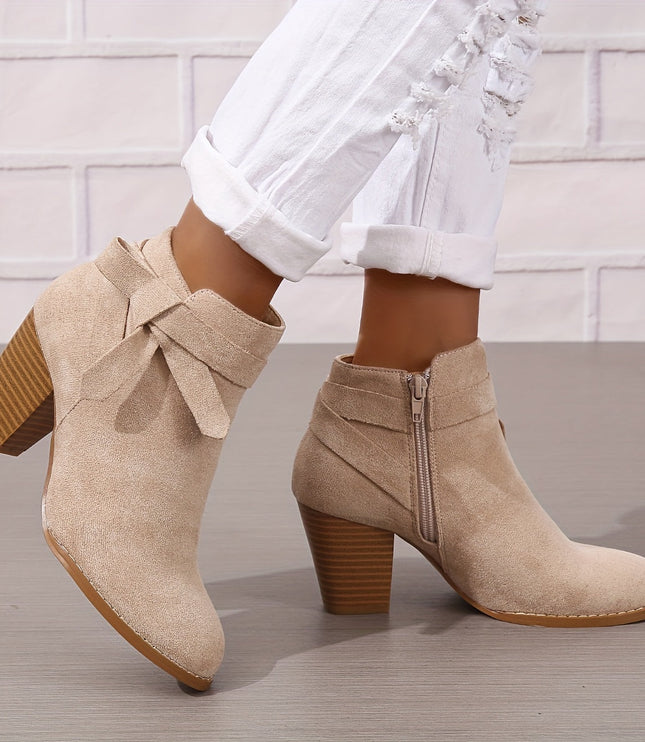 Sylvane | Women's Chelsea Ankle Boot with Block Heel - Black - Image 11