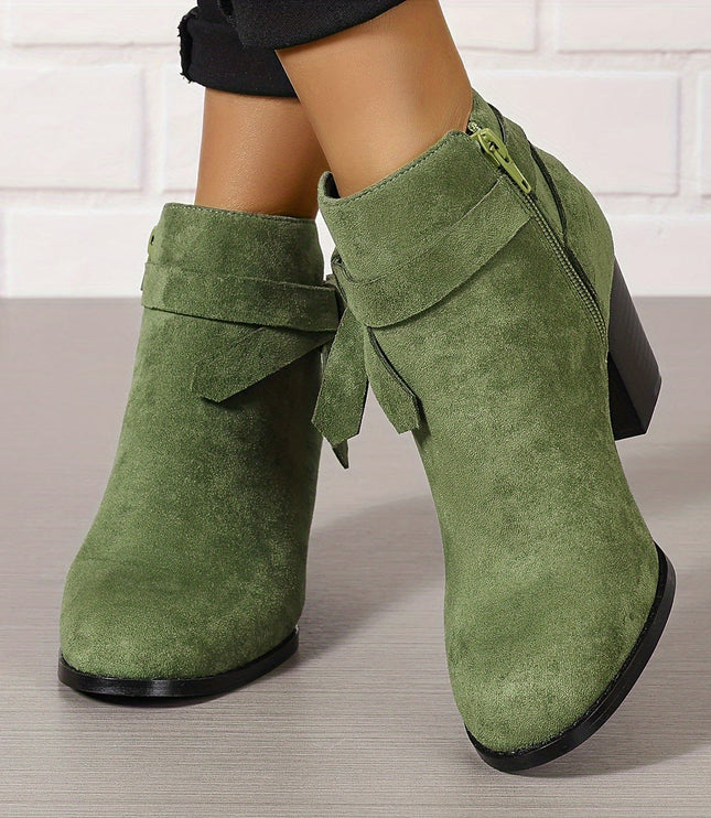 Sylvane | Women's Chelsea Ankle Boot with Block Heel - Black - Image 15