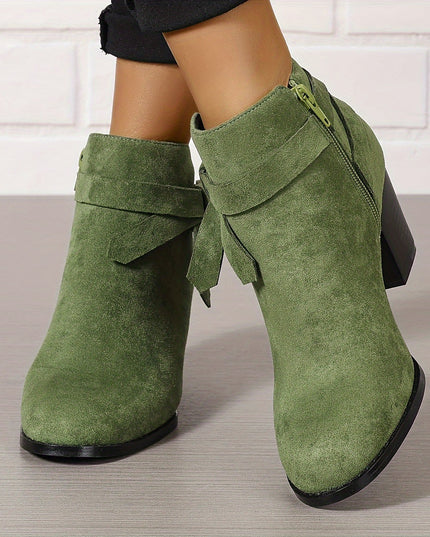 Sylvane | Women's Chelsea Ankle Boot with Block Heel - Black - Image 16